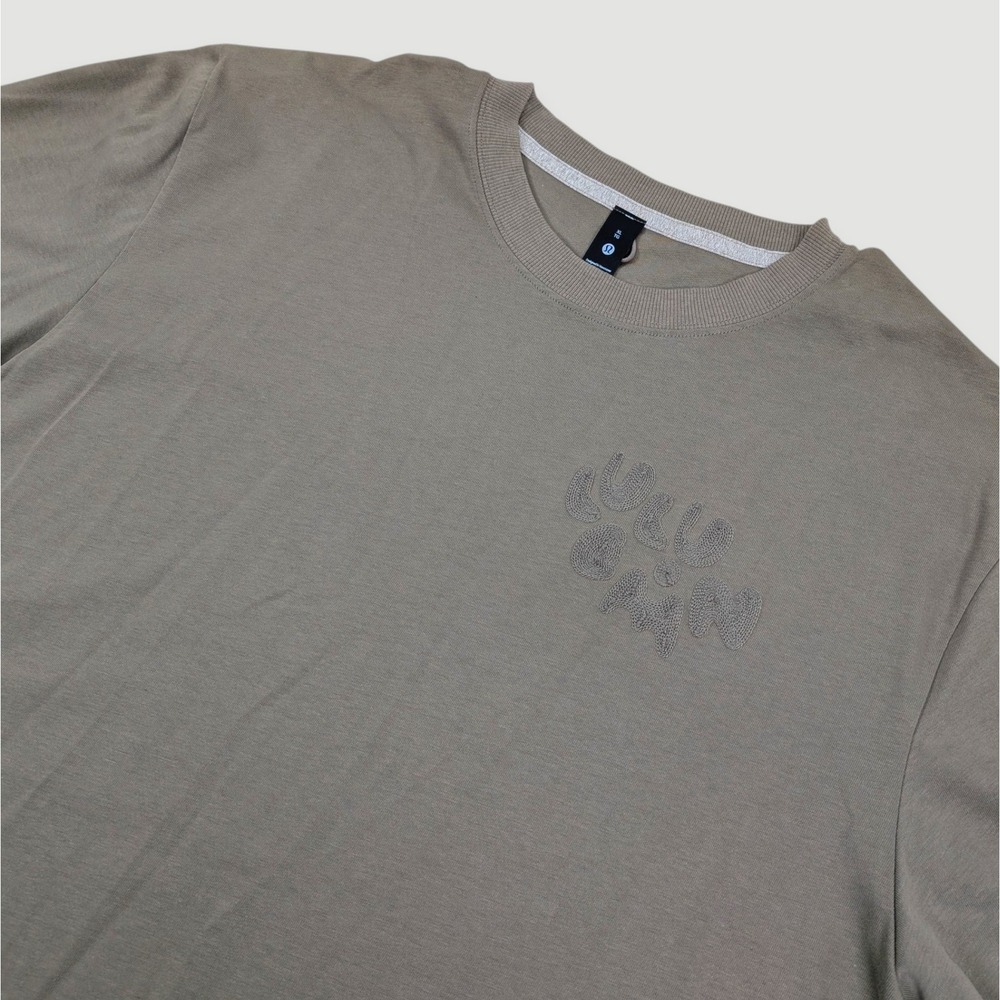 Lululemon Heavyweight Cotton Jersey T Shirt Mens XL Brown Embroidered‎ Logo